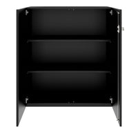 PRO hinged door cabinet | 3 OH, 800 - 1200 x 1140 mm, soft close, black