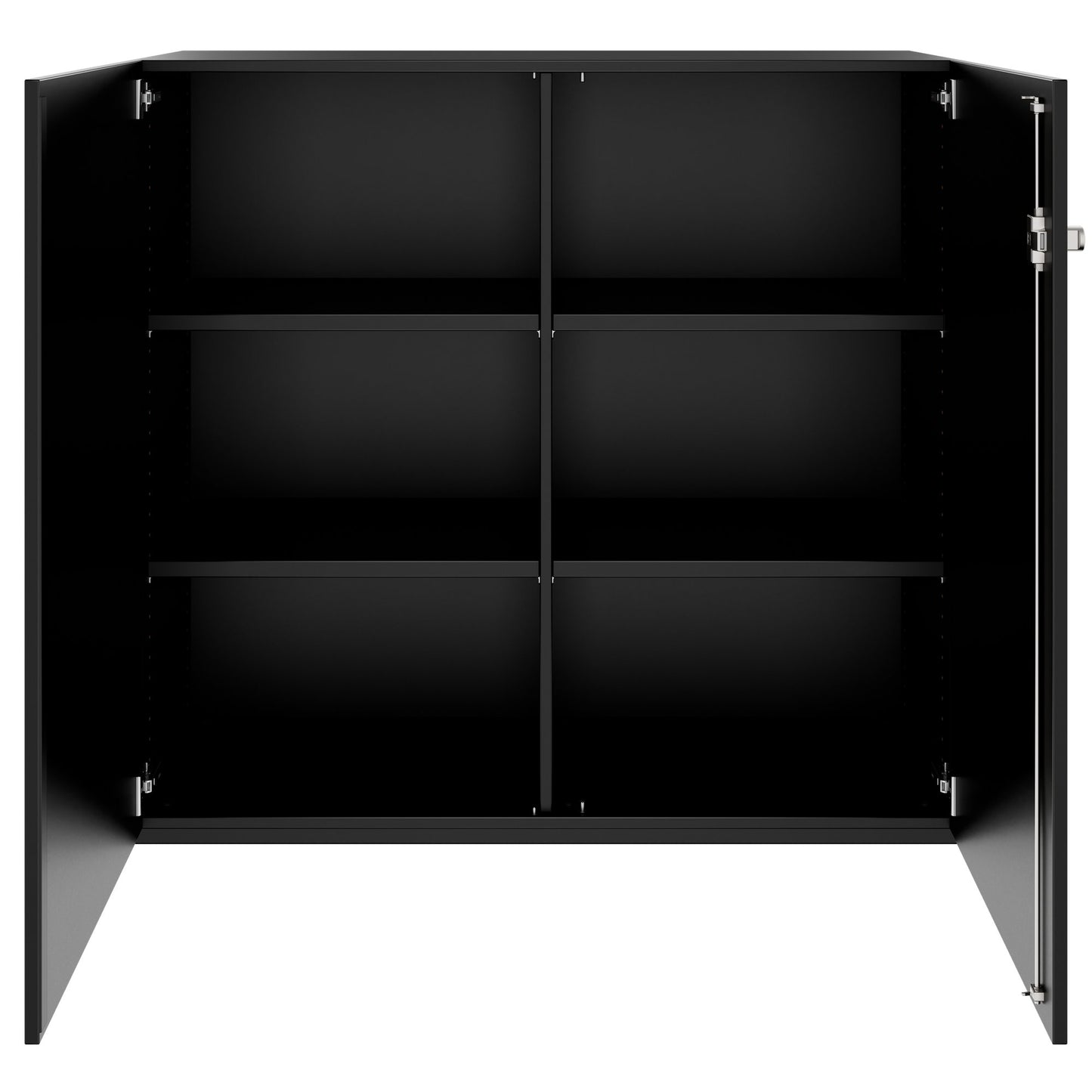 PRO hinged door cabinet | 3 OH, 800 - 1200 x 1140 mm, soft close, black