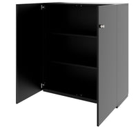 PRO hinged door cabinet | 3 OH, 800 - 1200 x 1140 mm, soft close, black