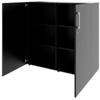 PRO hinged door cabinet | 3 OH, 800 - 1200 x 1140 mm, soft close, black