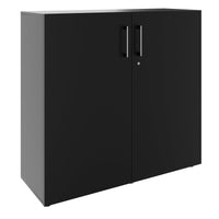 PRO hinged door cabinet | 3 OH, 800 - 1200 x 1140 mm, soft close, black