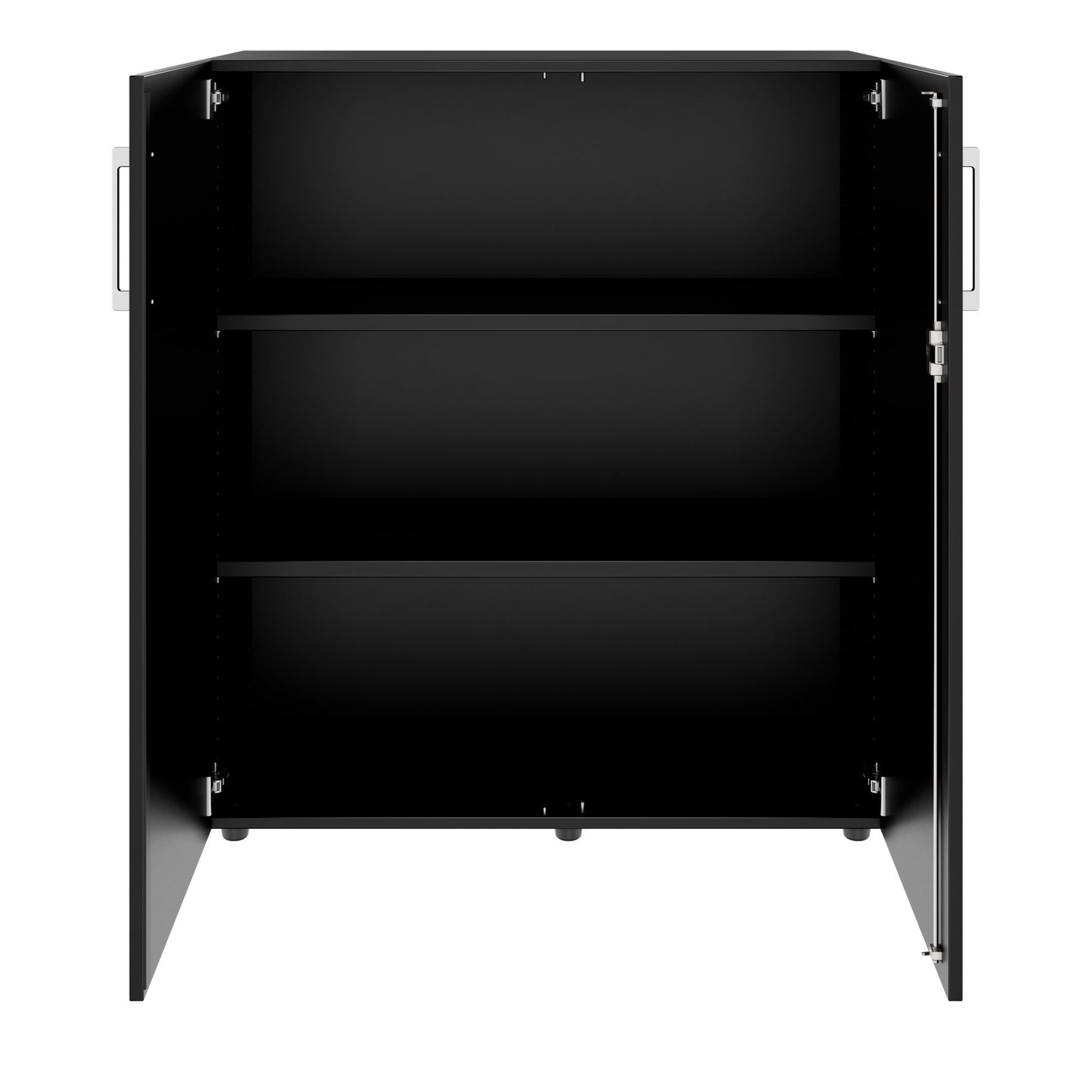 PRO hinged door cabinet | 3 OH, 800 - 1200 x 1140 mm, soft close, black