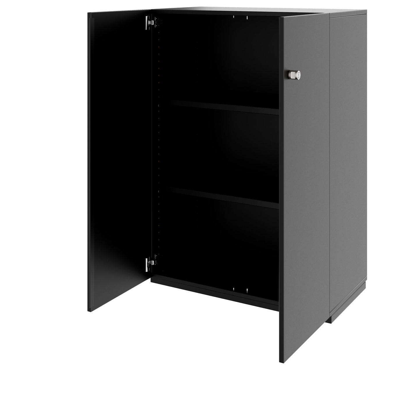 PRO hinged door cabinet | 3 OH, 800 - 1200 x 1140 mm, soft close, black