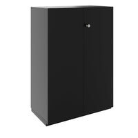 PRO hinged door cabinet | 3 OH, 800 - 1200 x 1140 mm, soft close, black