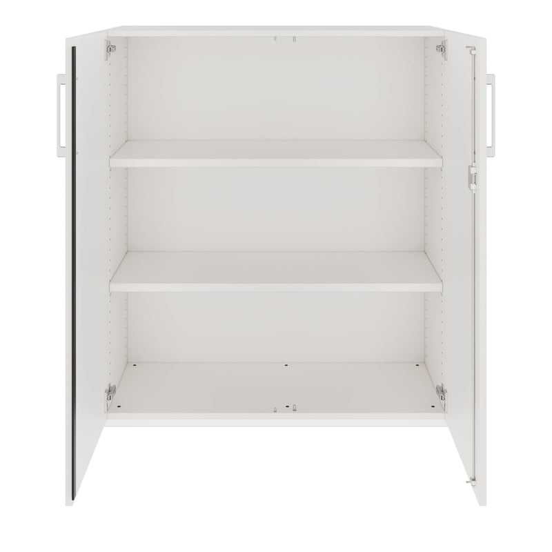 PRO Armoire à portes battantes | 3 OH, 800 - 1200 x 1140 mm, fermeture en douceur, blanc  - 4 Main Image