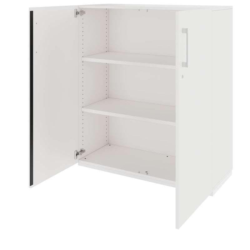 PRO Armoire à portes battantes | 3 OH, 800 - 1200 x 1140 mm, fermeture en douceur, blanc  - 5 Main Image