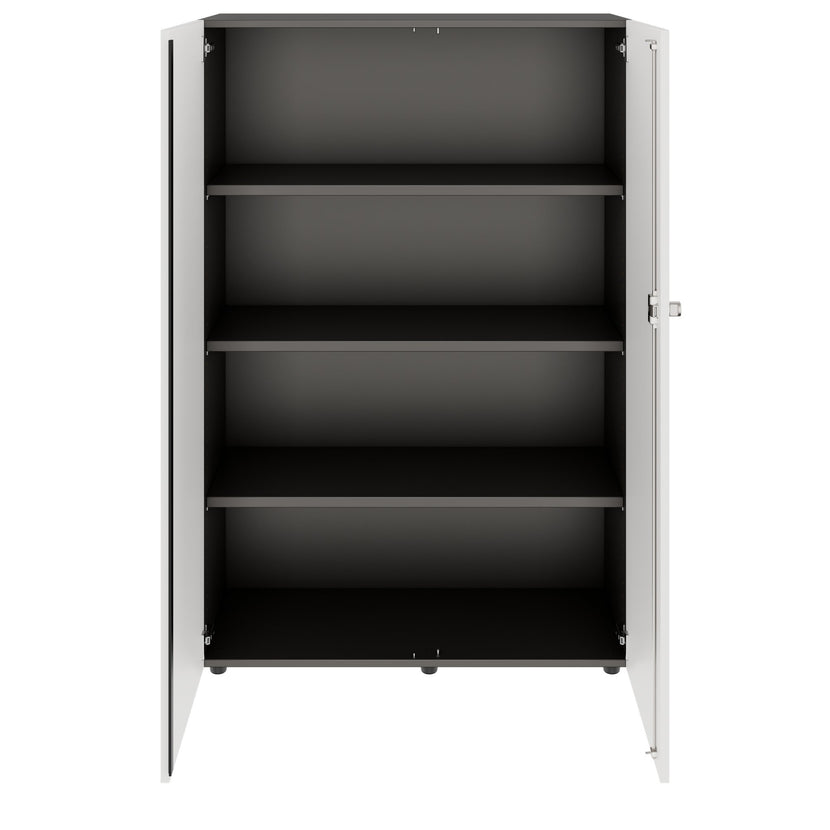 PRO Cabinetto per porte dell'ala | 4 OH, 800 - 1200 x 1510 mm, morbido -close, grafite / bianco