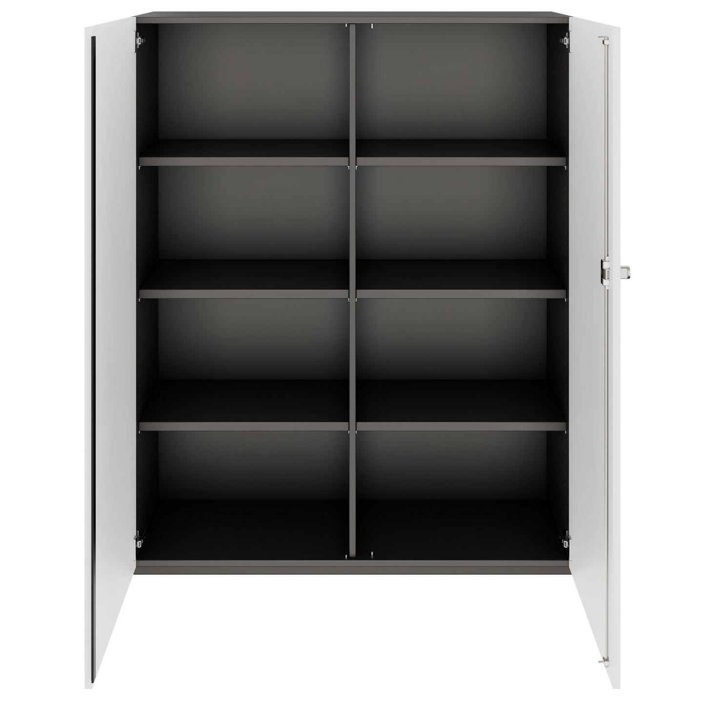 PRO Cabinetto per porte dell'ala | 4 OH, 800 - 1200 x 1510 mm, morbido -close, grafite / bianco