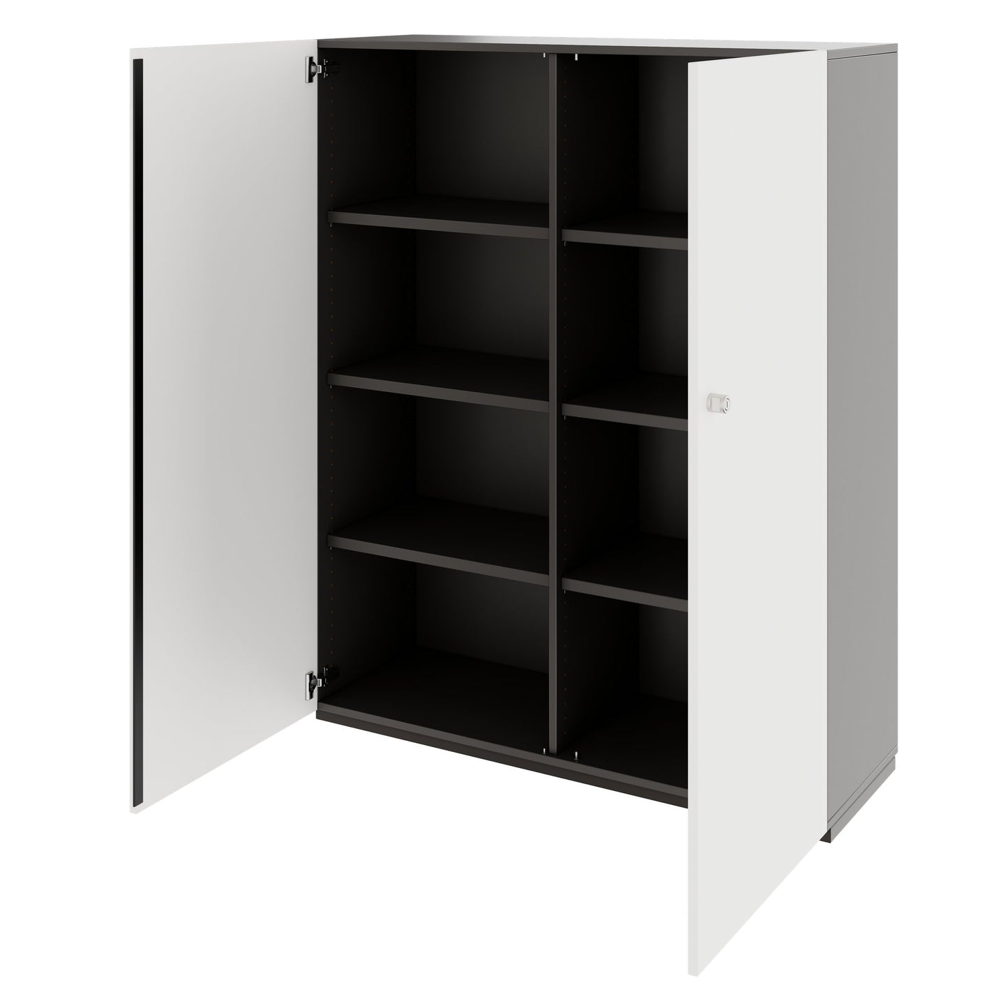 PRO Cabinetto per porte dell'ala | 4 OH, 800 - 1200 x 1510 mm, morbido -close, grafite / bianco