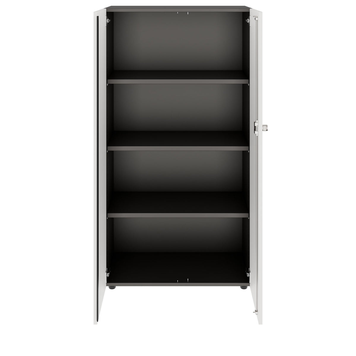 PRO Flügeltürenschrank | 4 OH, 800 - 1200 x 1510 mm, Soft-Close, Graphit / Weiß - 3 Lightbox Main Image
