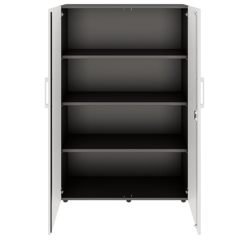 PRO Cabinetto per porte dell'ala | 4 OH, 800 - 1200 x 1510 mm, morbido -close, grafite / bianco