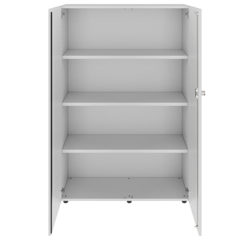 PRO Flügeltürenschrank | 4 OH, 800 - 1200 x 1510 mm, Soft-Close, Grau