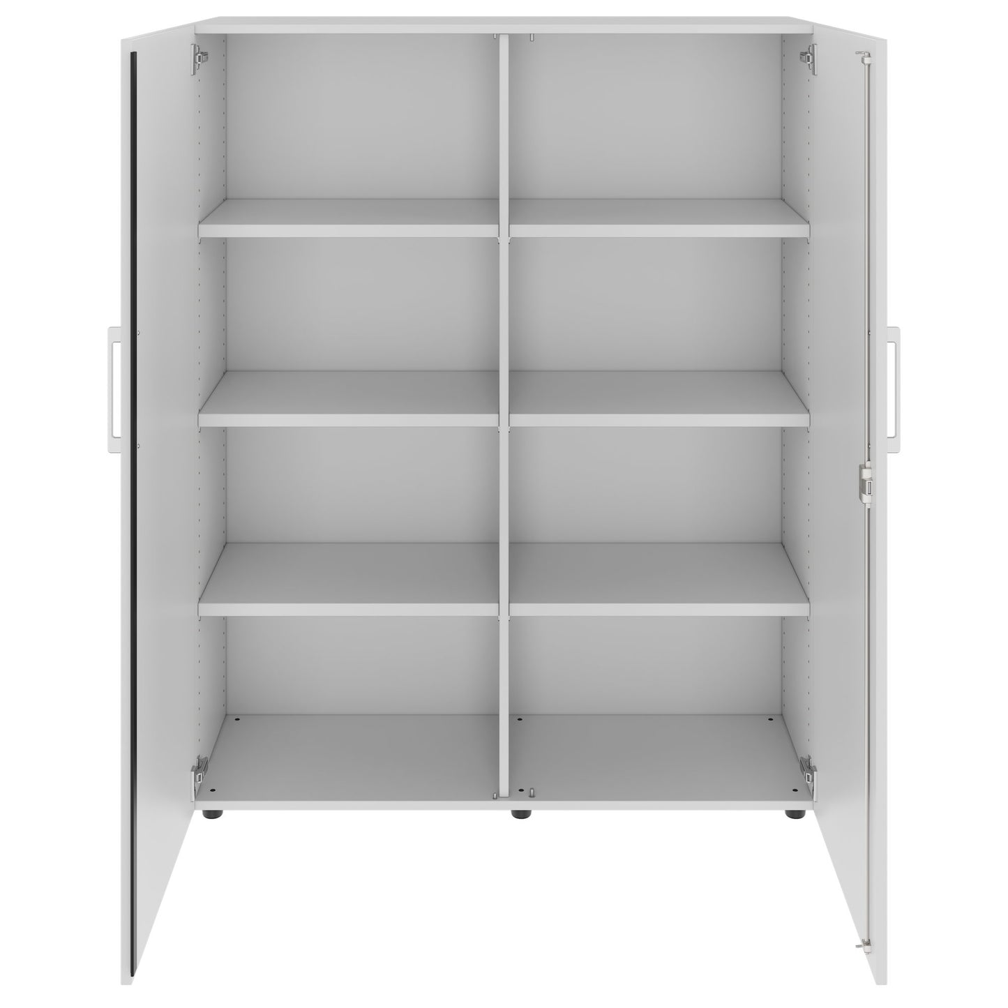 PRO Flügeltürenschrank | 4 OH, 800 - 1200 x 1510 mm, Soft-Close, Grau