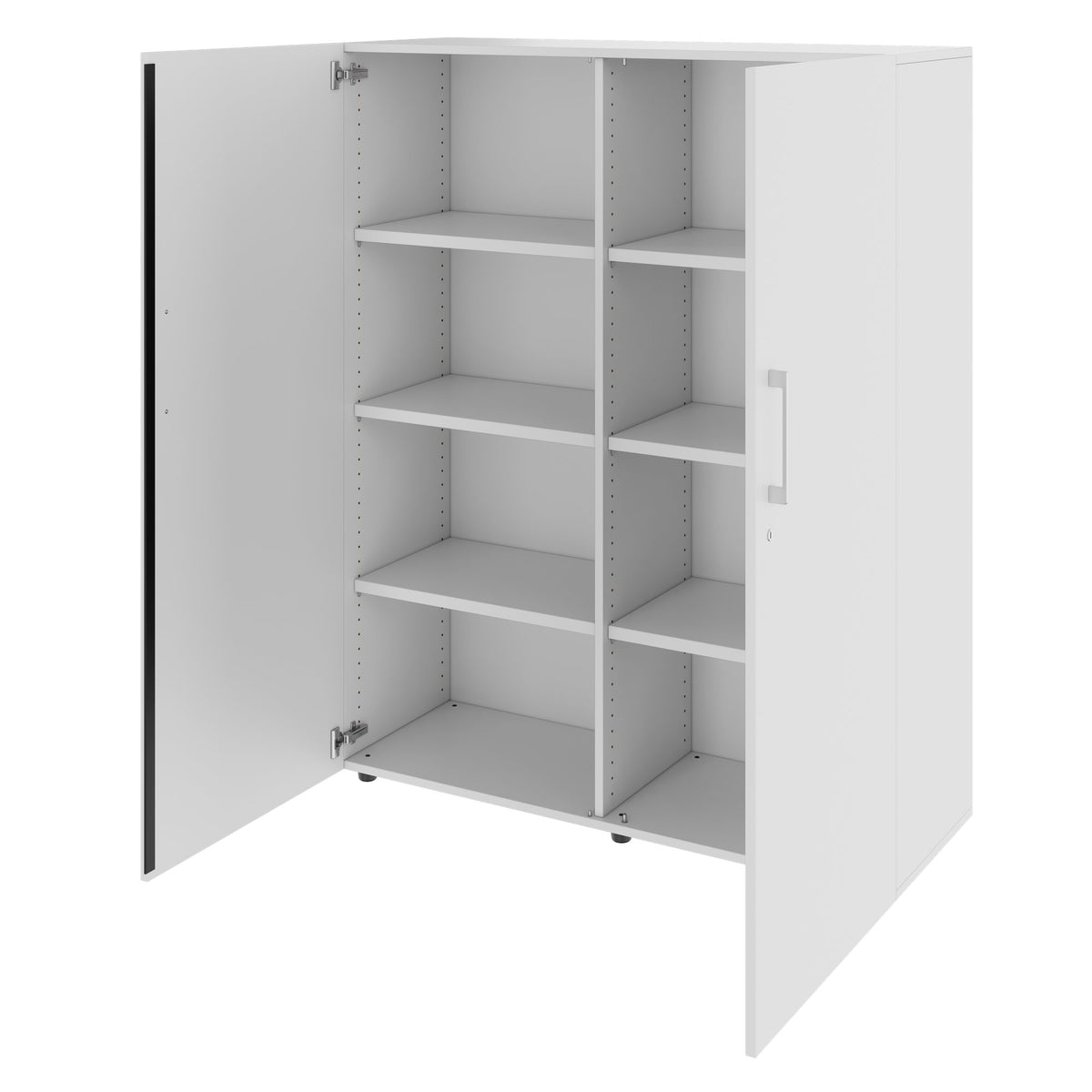 PRO hinged door cabinet | 4 OH, 800 - 1200 x 1510 mm, soft close, gray - 4 Lightbox Main Image