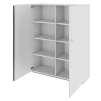 PRO Flügeltürenschrank | 4 OH, 800 - 1200 x 1510 mm, Soft-Close, Grau