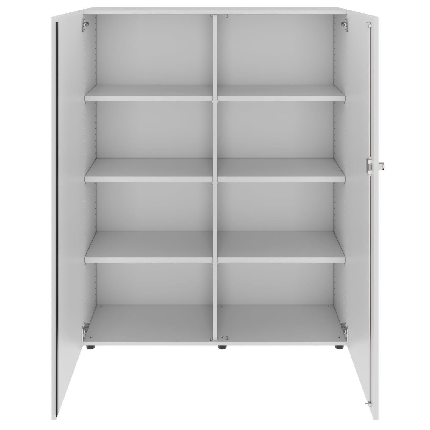 PRO Flügeltürenschrank | 4 OH, 800 - 1200 x 1510 mm, Soft-Close, Grau