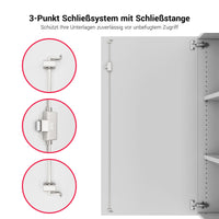 PRO Flügeltürenschrank | 4 OH, 800 - 1200 x 1510 mm, Soft-Close, Grau