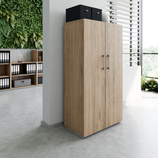 PRO hinged door cabinet | 4 OH, 800 - 1200 x 1510 mm, soft close, natural oak