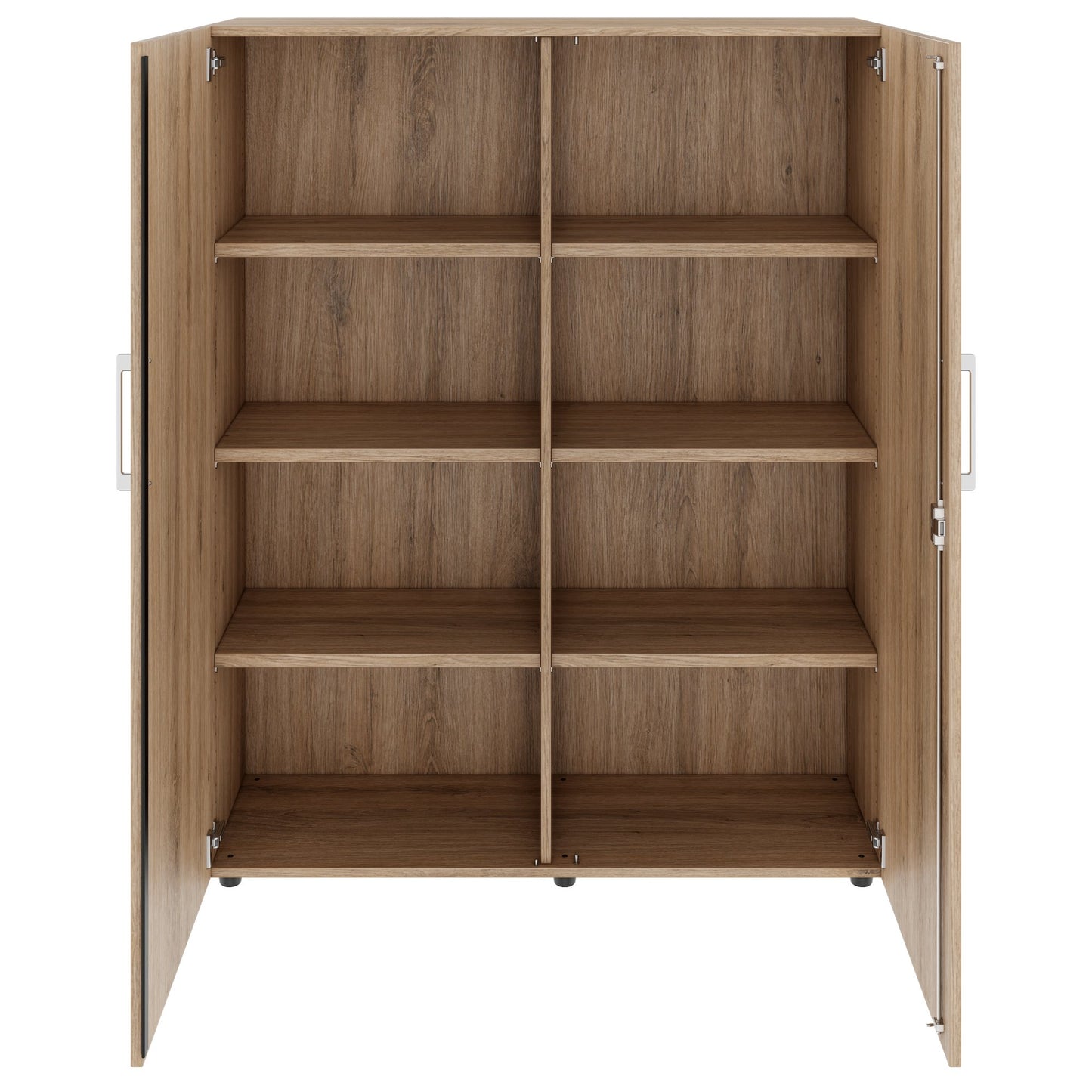 PRO hinged door cabinet | 4 OH, 800 - 1200 x 1510 mm, soft close, natural oak