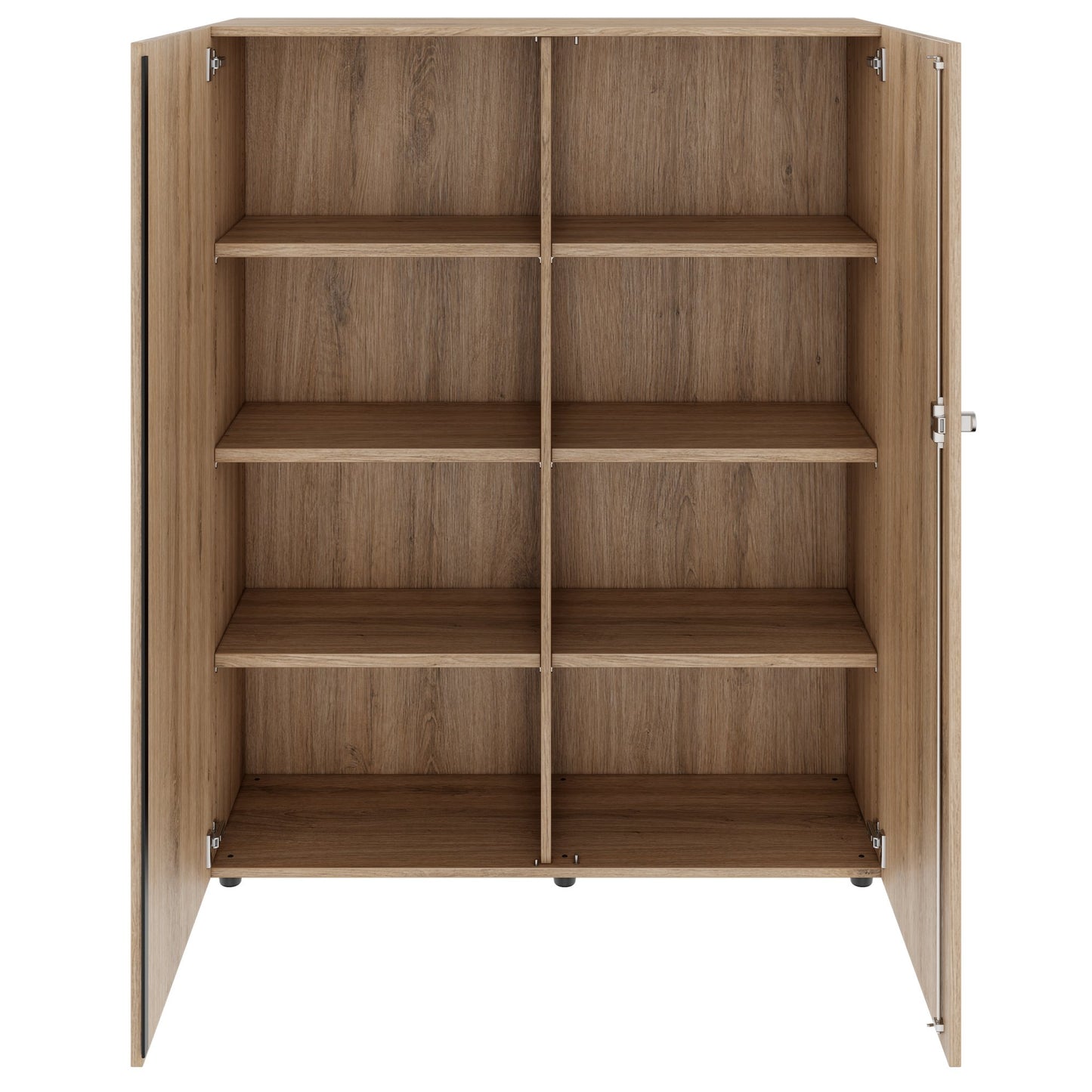 PRO hinged door cabinet | 4 OH, 800 - 1200 x 1510 mm, soft close, natural oak