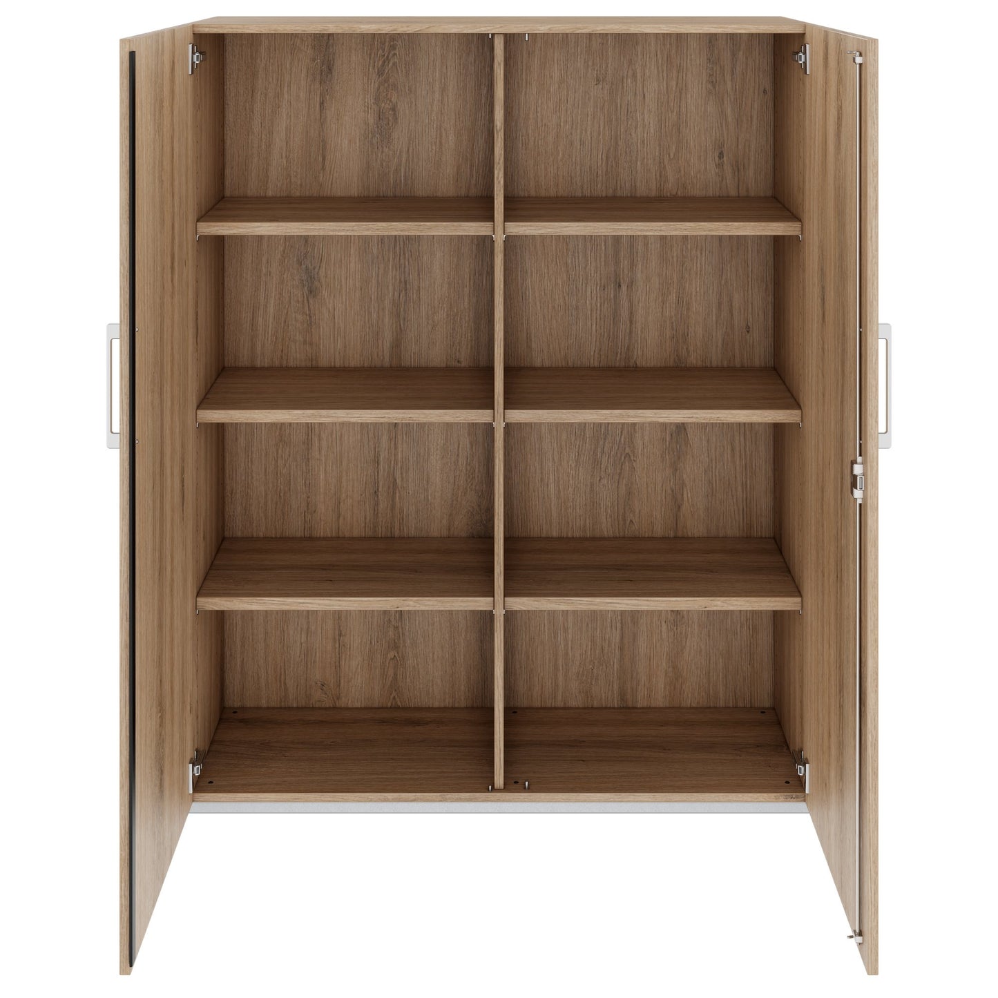 PRO hinged door cabinet | 4 OH, 800 - 1200 x 1510 mm, soft close, natural oak