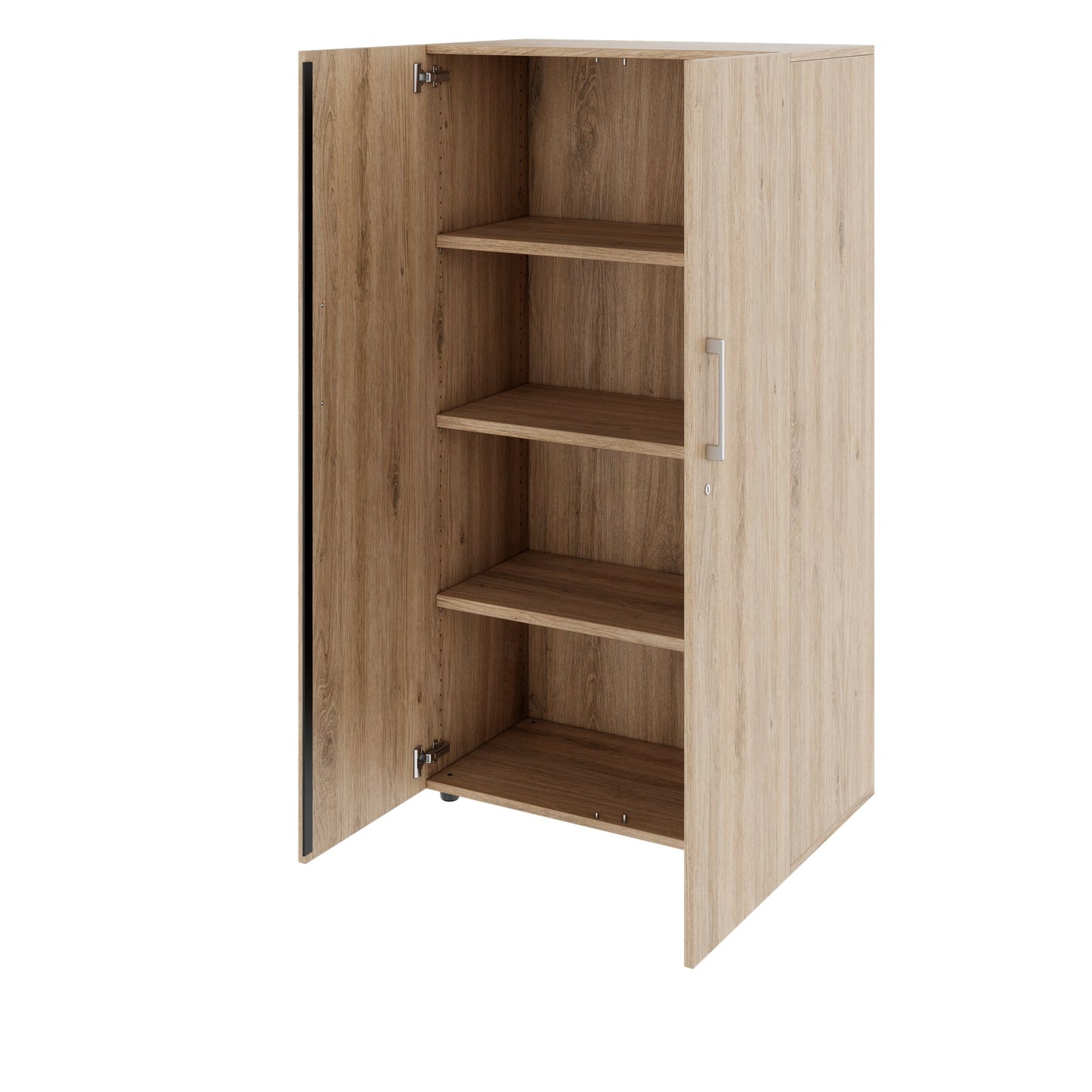 PRO hinged door cabinet | 4 OH, 800 - 1200 x 1510 mm, soft close, natural oak