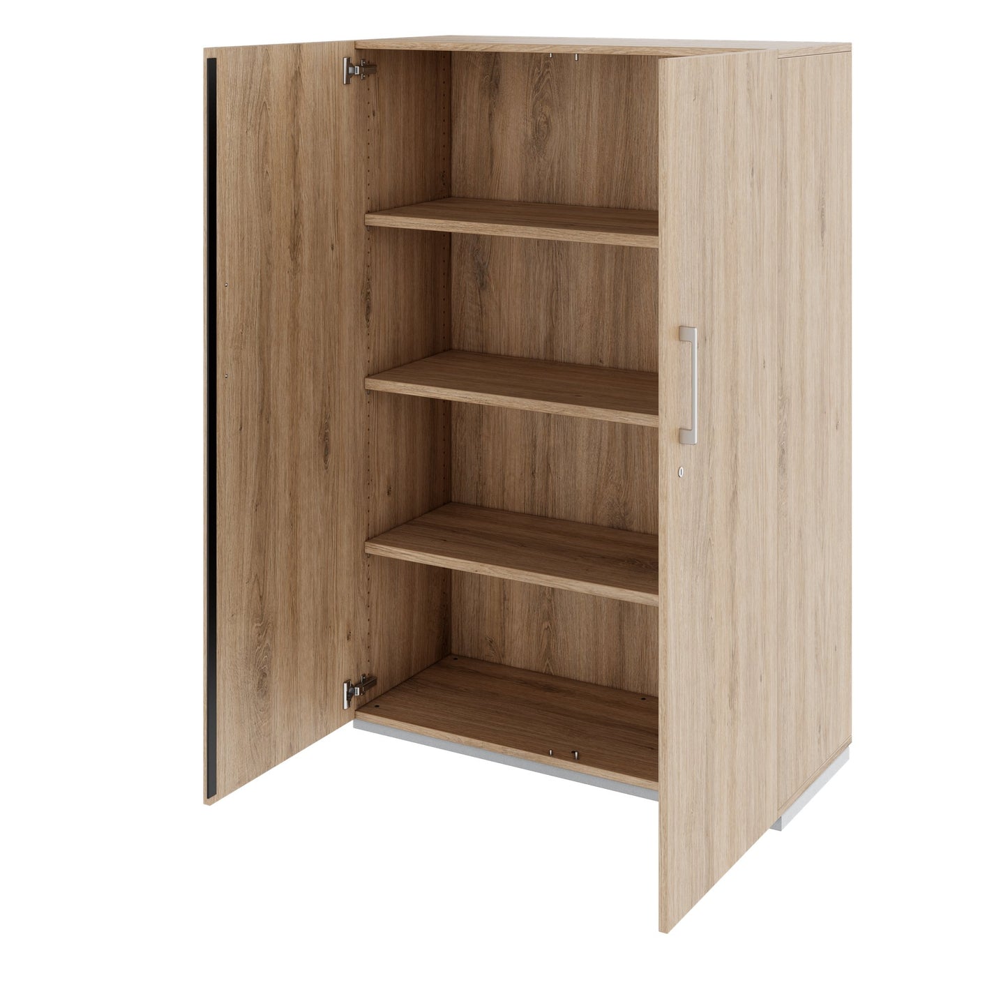 PRO hinged door cabinet | 4 OH, 800 - 1200 x 1510 mm, soft close, natural oak