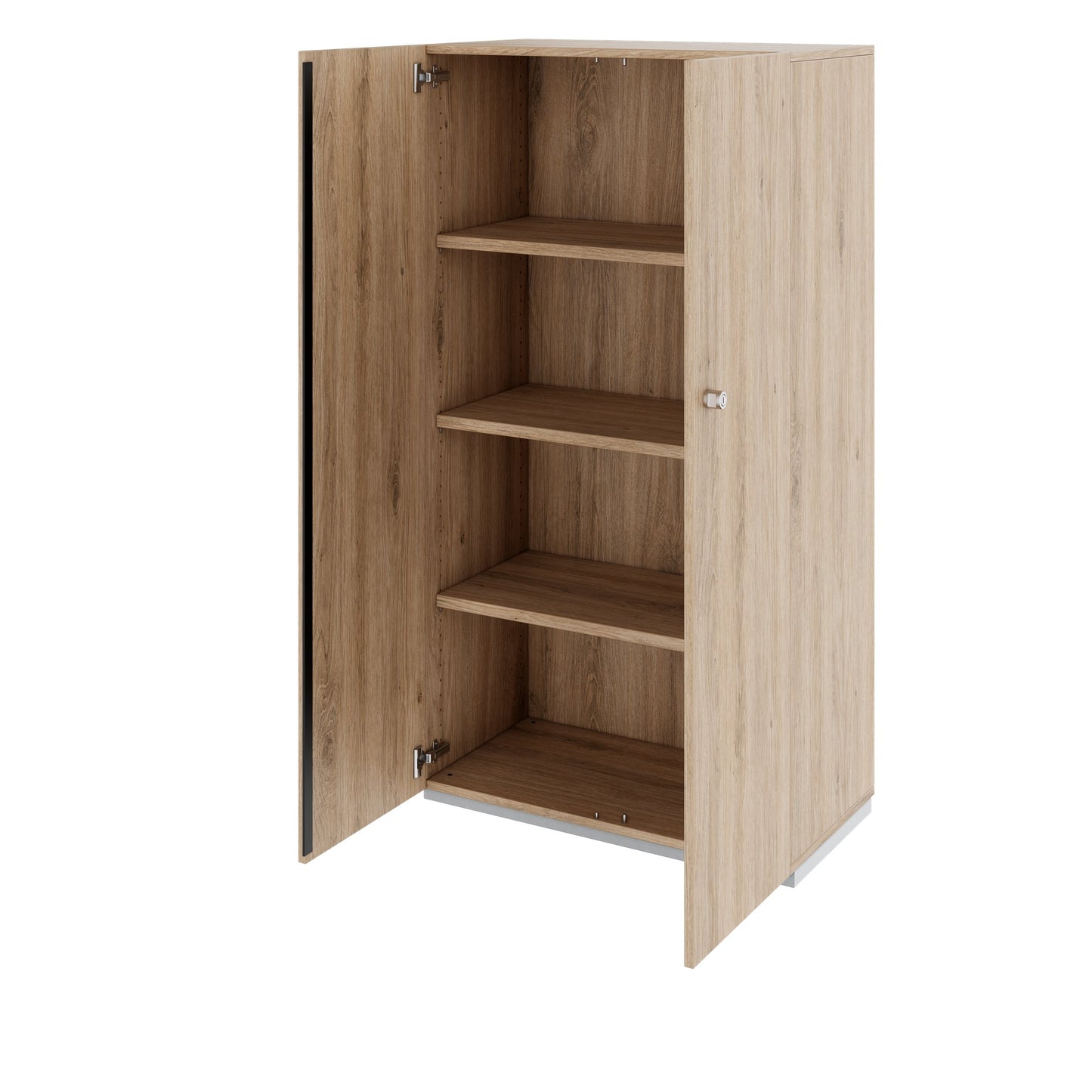 PRO hinged door cabinet | 4 OH, 800 - 1200 x 1510 mm, soft close, natural oak