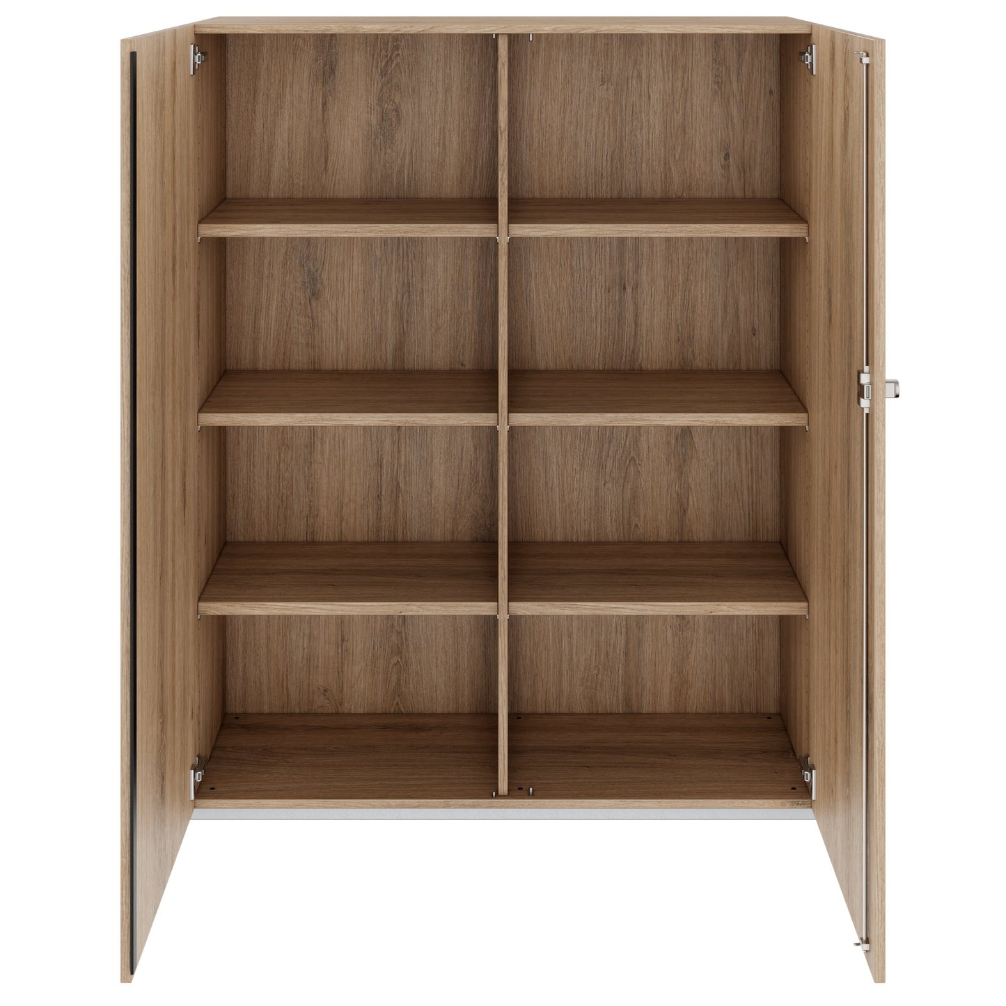 PRO hinged door cabinet | 4 OH, 800 - 1200 x 1510 mm, soft close, natural oak