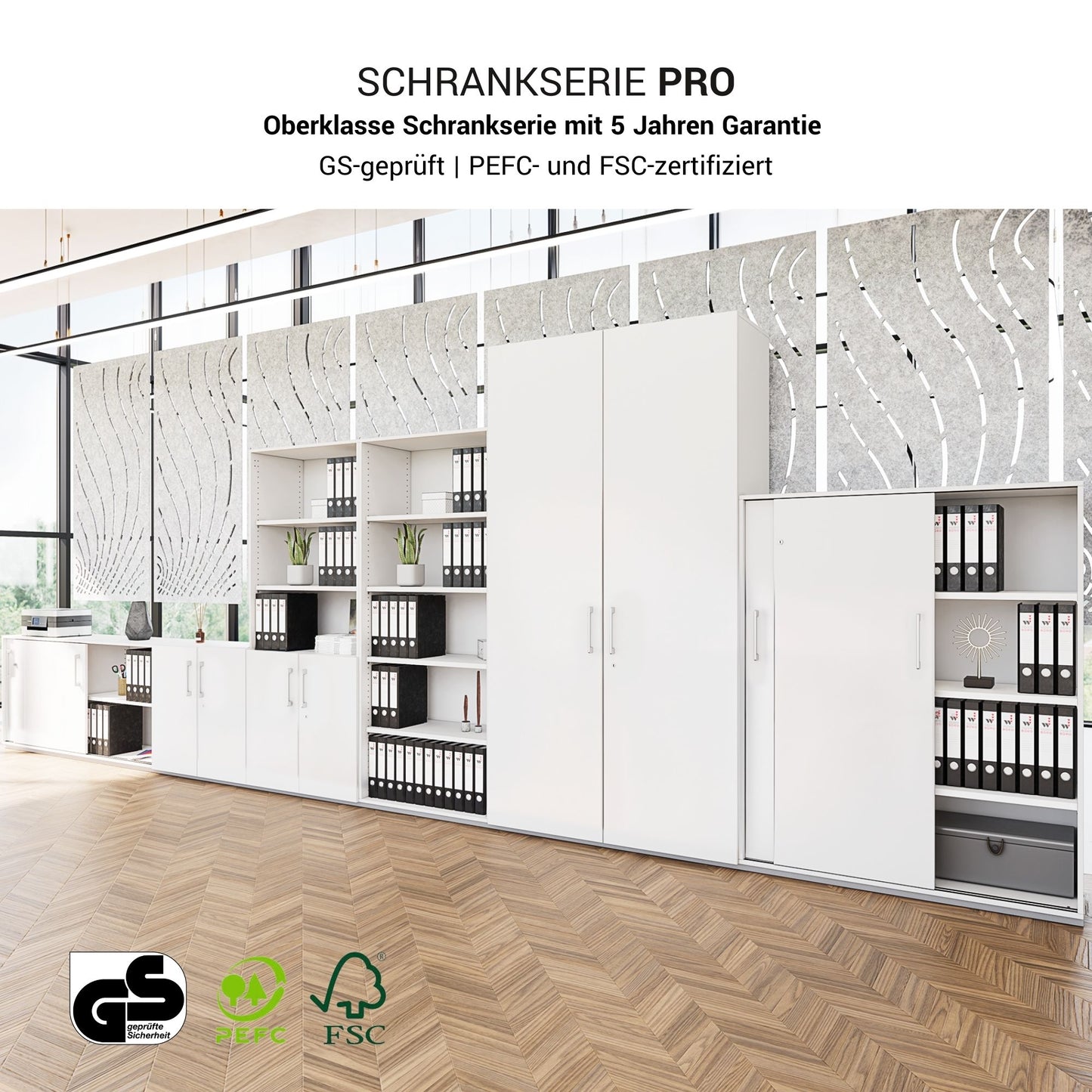 PRO hinged door cabinet | 4 OH, 800 - 1200 x 1510 mm, soft close, natural oak