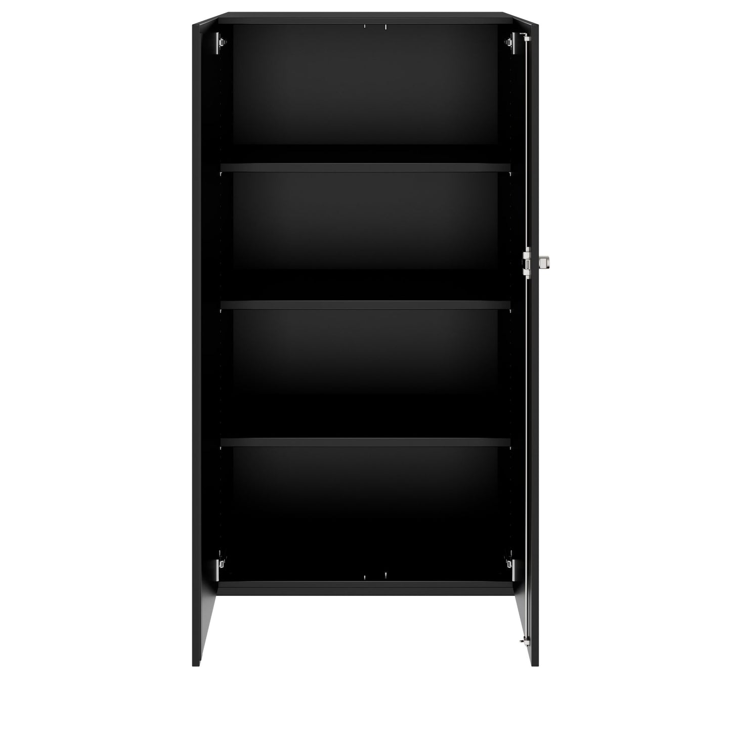 PRO Flügeltürenschrank | 4 OH, 800 - 1200 x 1510 mm, Soft-Close, Schwarz