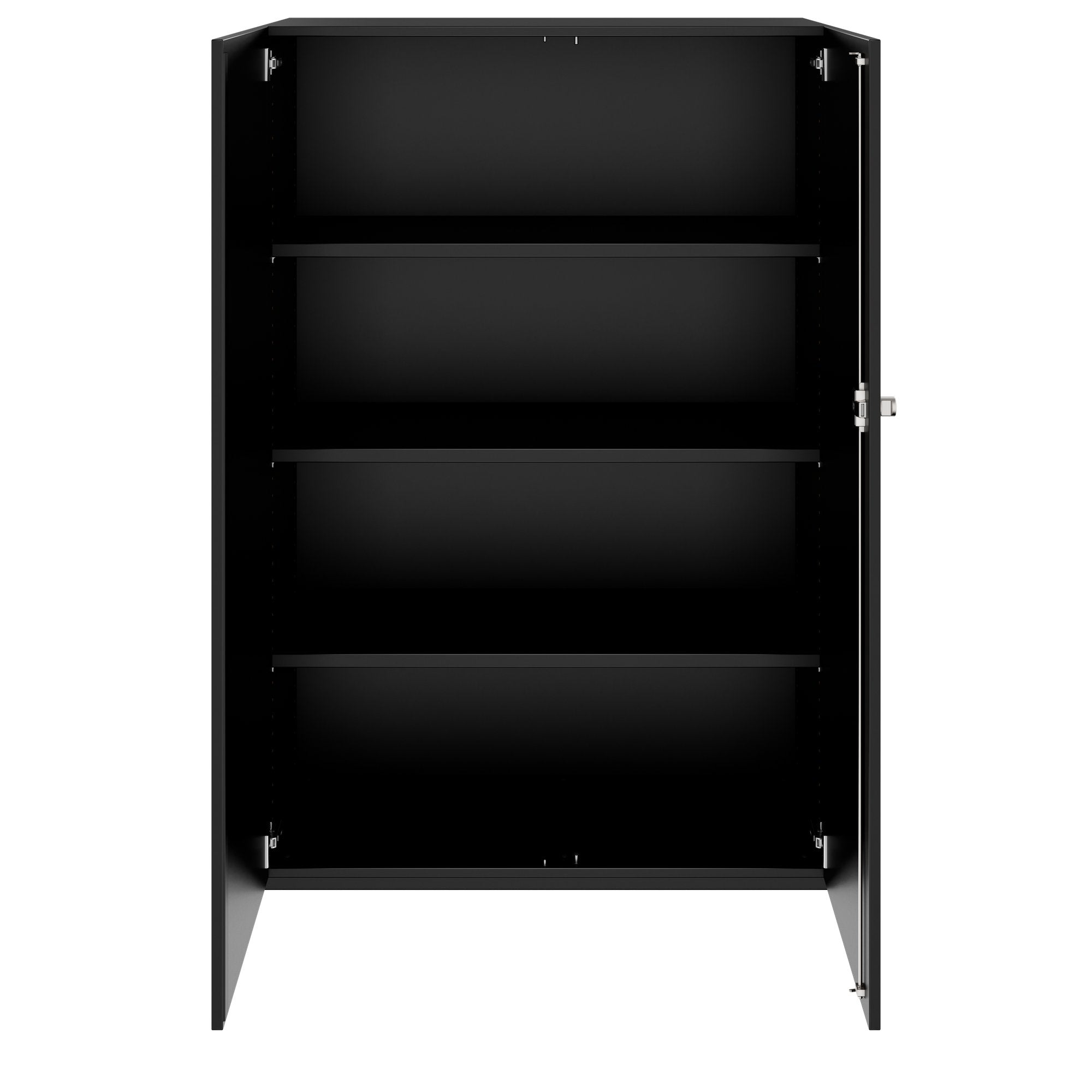 PRO Flügeltürenschrank | 4 OH, 800 - 1200 x 1510 mm, Soft-Close, Schwarz