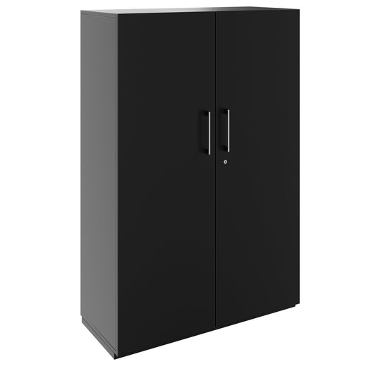 Armadio con ante battenti PRO | 4 OH, 800 - 1200 x 1510 mm, chiusura ammortizzata, nero