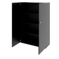 Armoire à portes battantes PRO | 4 OH, 800 - 1200 x 1510 mm, fermeture amortie, noir