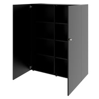 Armoire à portes battantes PRO | 4 OH, 800 - 1200 x 1510 mm, fermeture amortie, noir