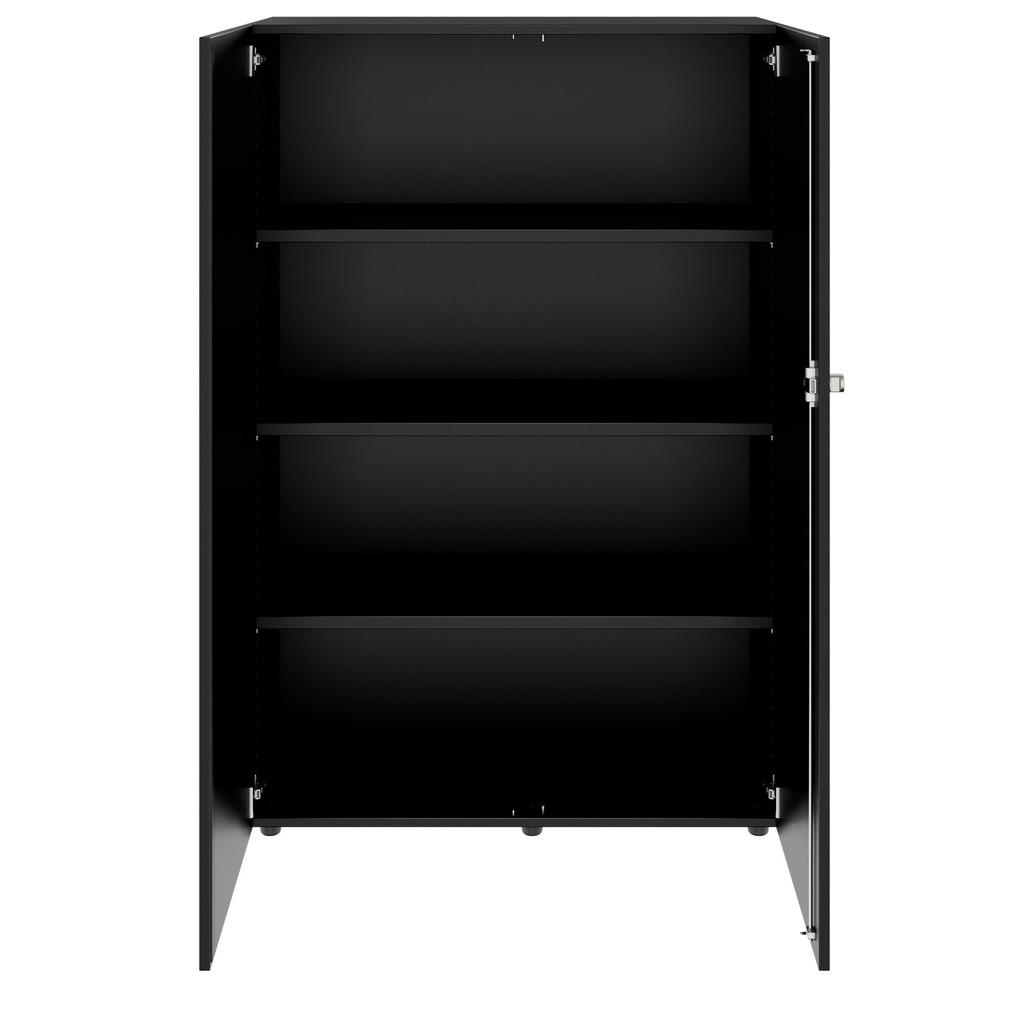 PRO Flügeltürenschrank | 4 OH, 800 - 1200 x 1510 mm, Soft-Close, Schwarz