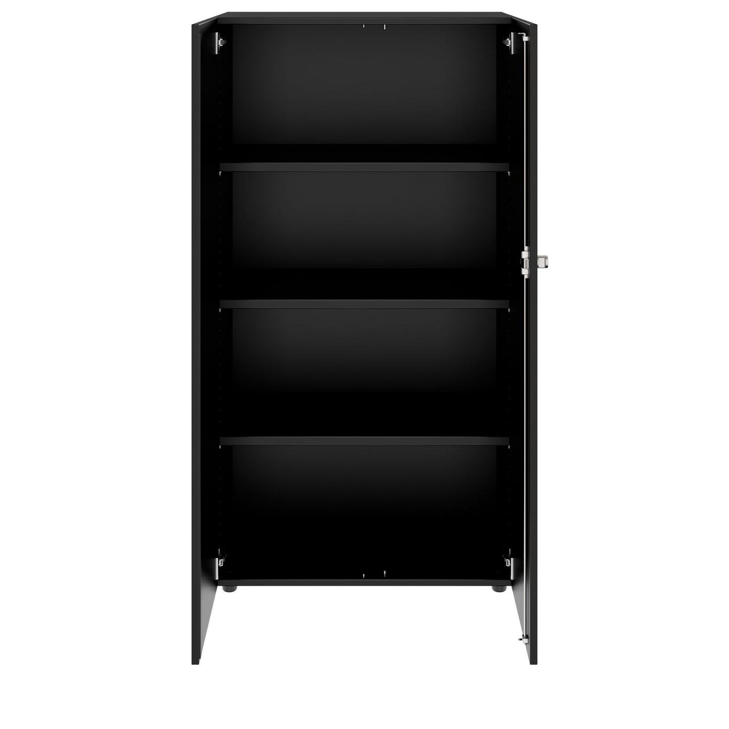 PRO Flügeltürenschrank | 4 OH, 800 - 1200 x 1510 mm, Soft-Close, Schwarz