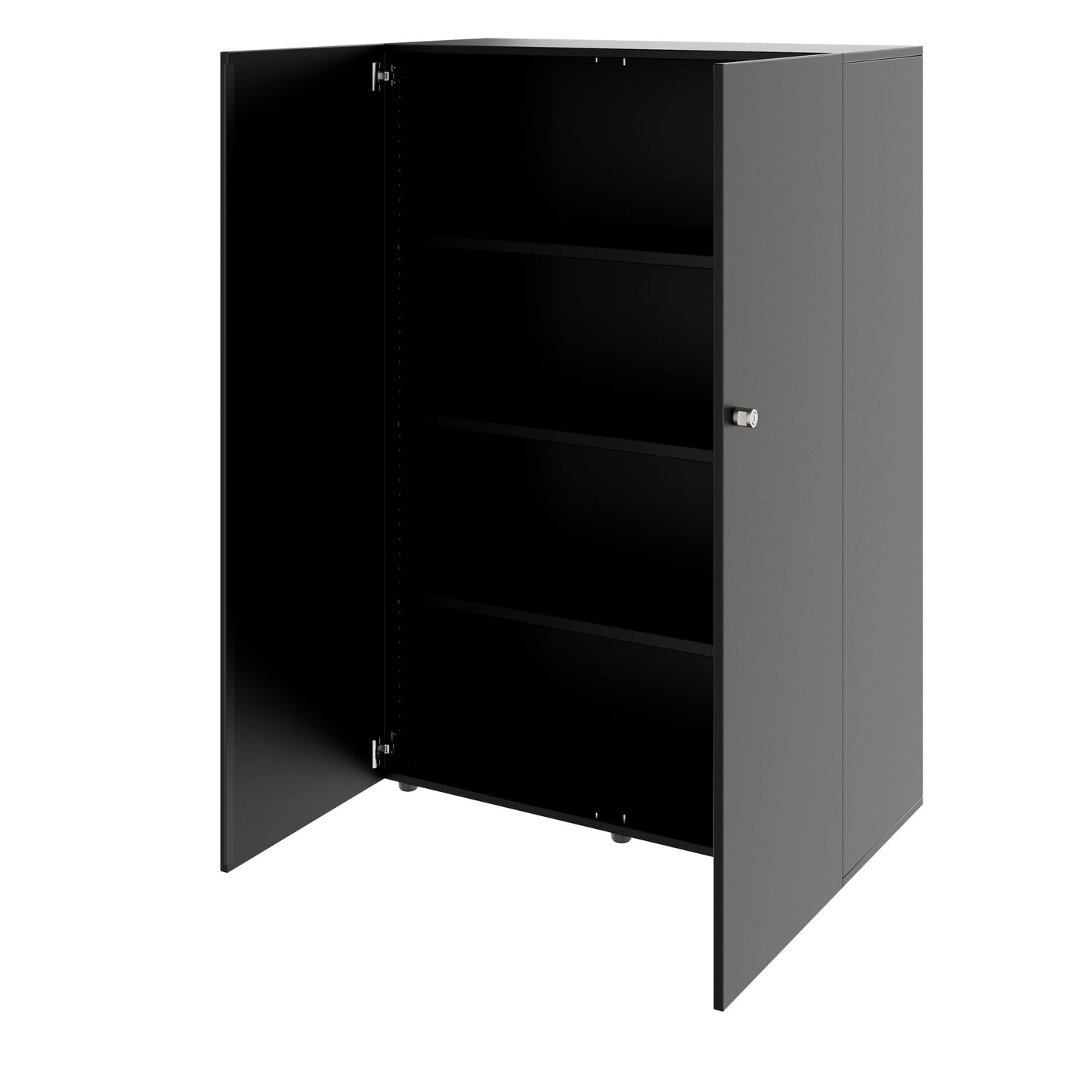 PRO Flügeltürenschrank | 4 OH, 800 - 1200 x 1510 mm, Soft-Close, Schwarz