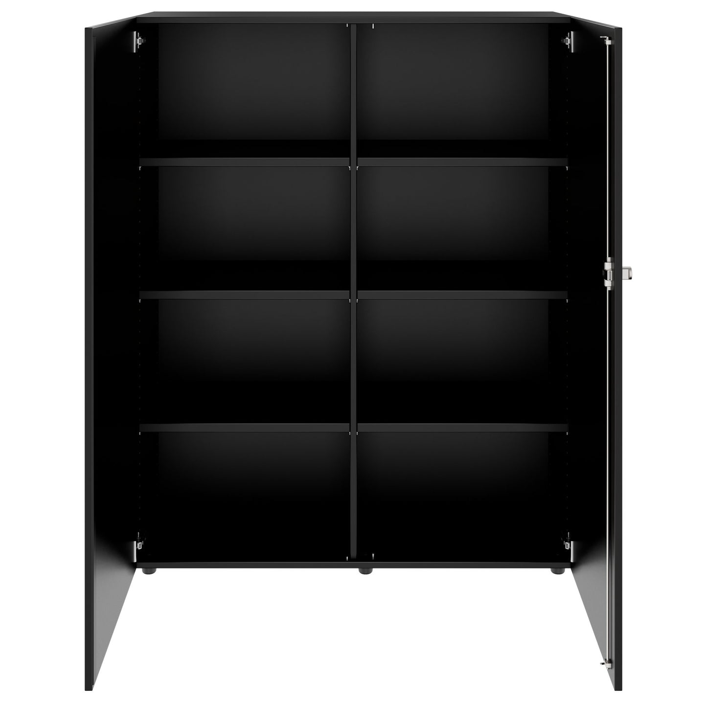 PRO Flügeltürenschrank | 4 OH, 800 - 1200 x 1510 mm, Soft-Close, Schwarz