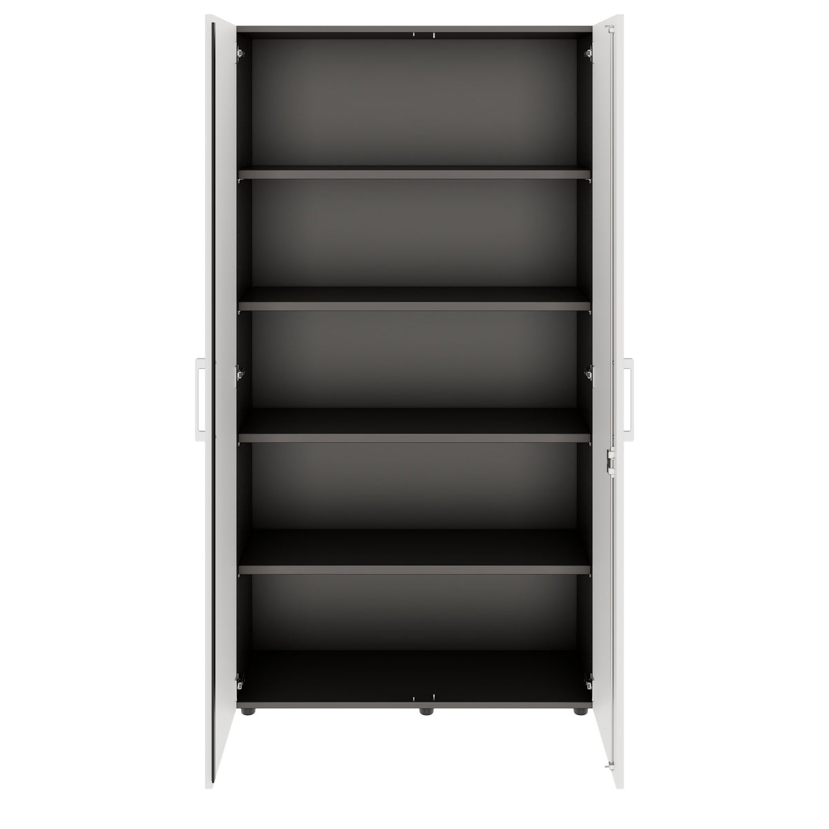 PRO Flügeltürenschrank | 5 OH, 800 - 1200 x 1880 mm, Soft-Close, Graphit / Weiß - 3 Lightbox Main Image