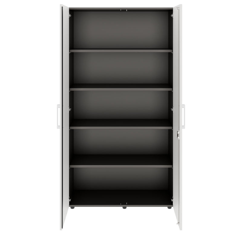 PRO Flügeltürenschrank | 5 OH, 800 - 1200 x 1880 mm, Soft-Close, Graphit / Weiß - 3 Main Image