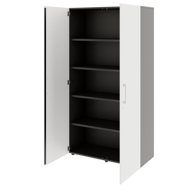 PRO Flügeltürenschrank | 5 OH, 800 - 1200 x 1880 mm, Soft-Close, Graphit / Weiß - 4 Main Image