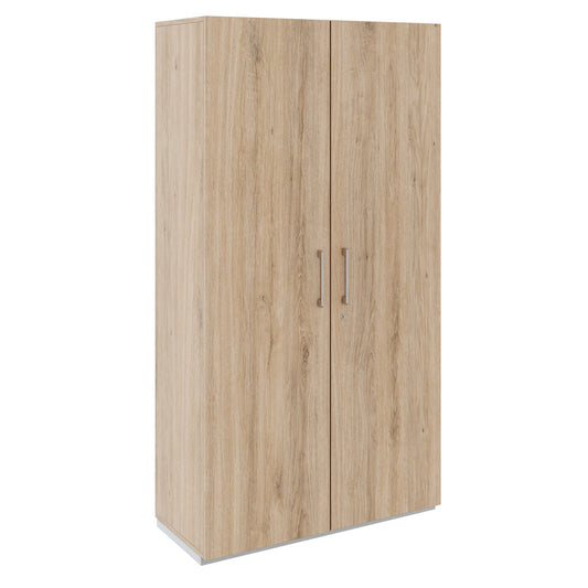PRO hinged door cabinet | 5 OH, 800 - 1200 x 1880 mm, soft close, natural oak
