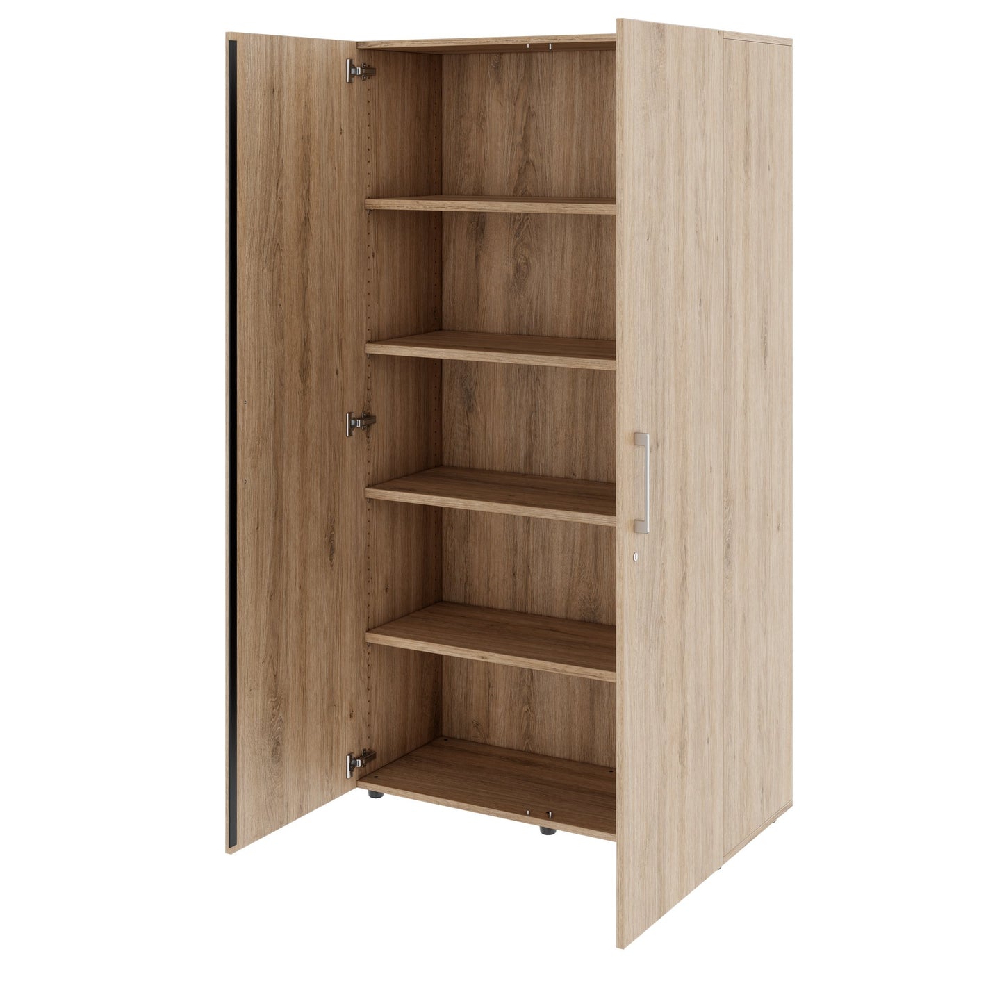 Armoire à portes battantes PRO | 5 OH, 800 - 1200 x 1880 mm, fermeture amortie, chêne naturel