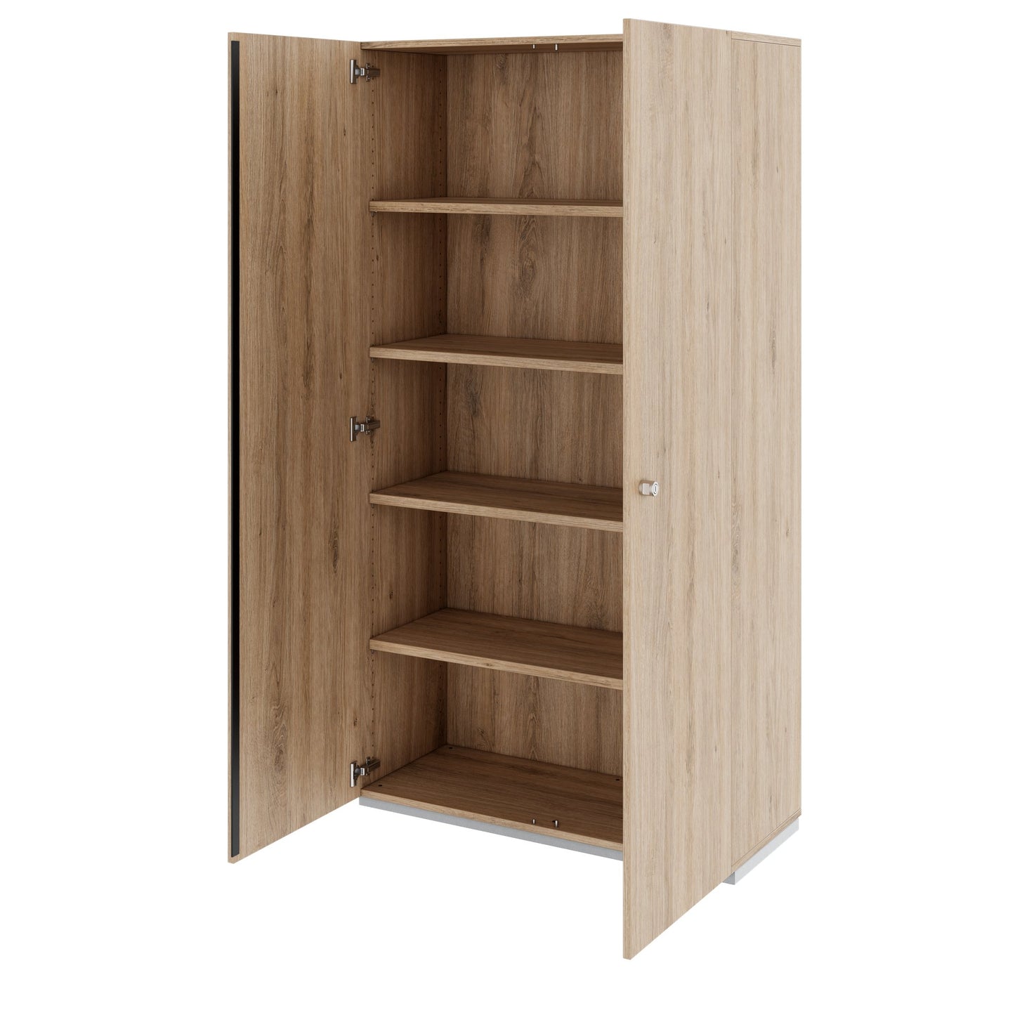 Armoire à portes battantes PRO | 5 OH, 800 - 1200 x 1880 mm, fermeture amortie, chêne naturel