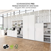 PRO Flügeltürenschrank | 5 OH, 800 - 1200 x 1880 mm, Soft-Close, Schwarz