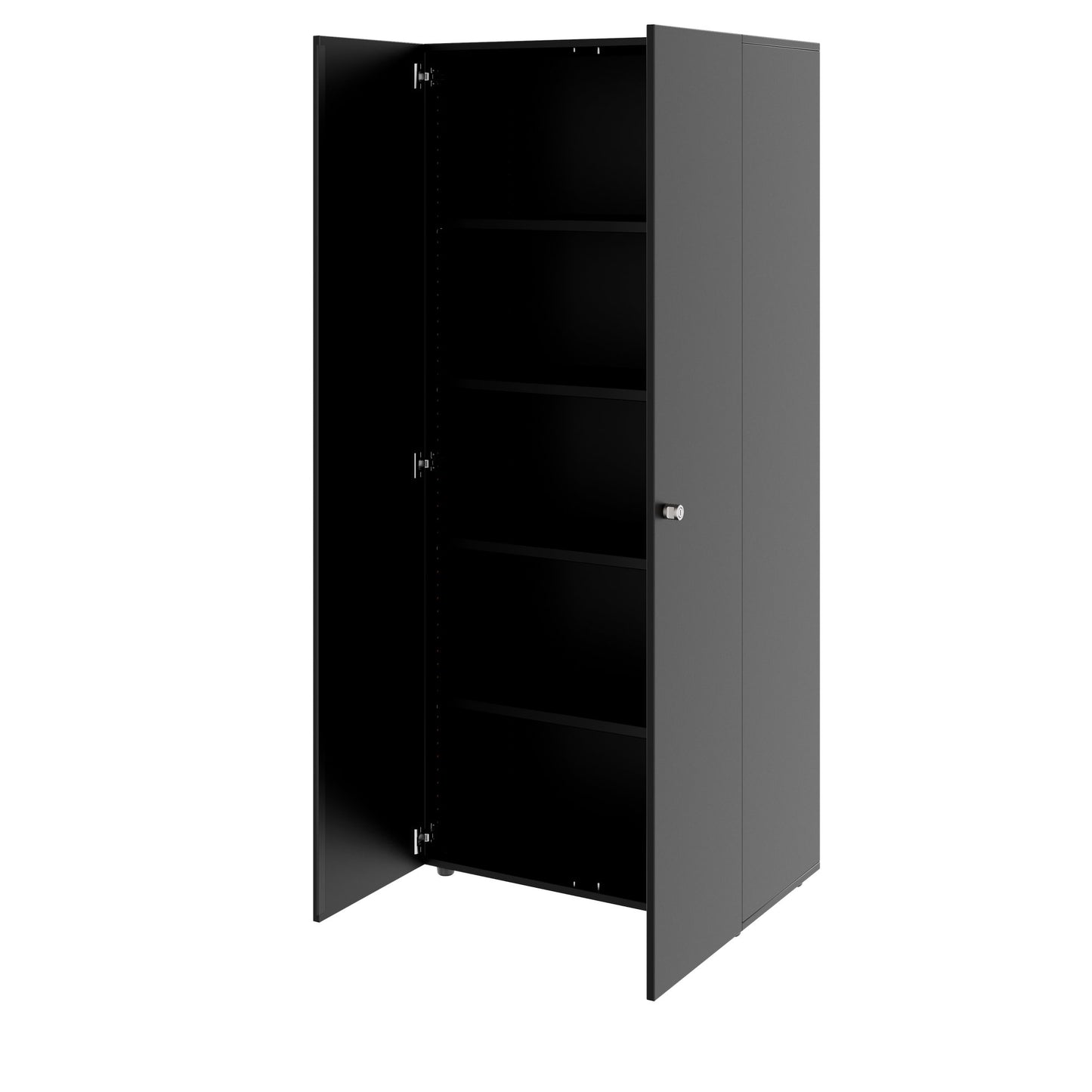 PRO Flügeltürenschrank | 5 OH, 800 - 1200 x 1880 mm, Soft-Close, Schwarz