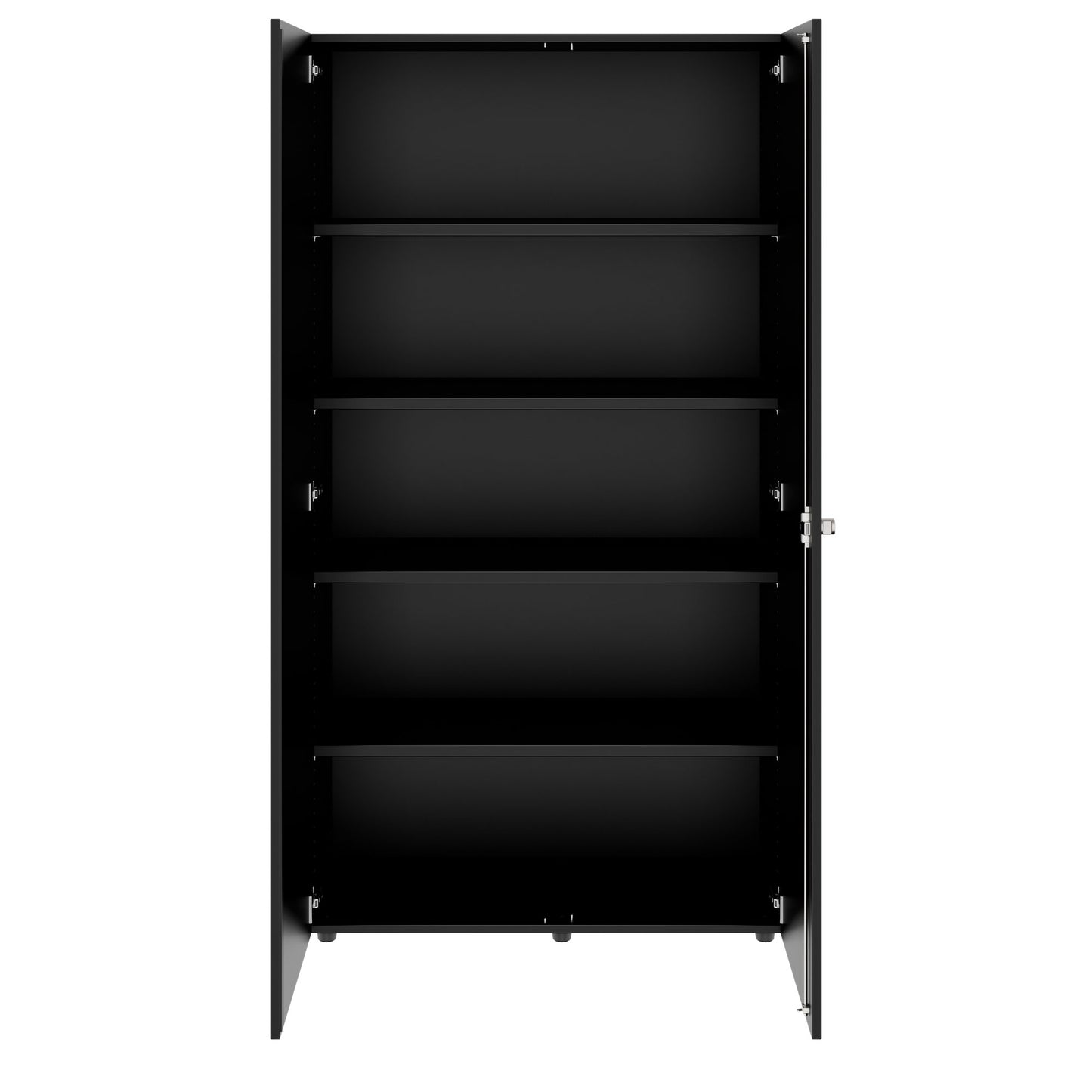 PRO hinged door cabinet | 5 OH, 800 - 1200 x 1880 mm, soft close, black