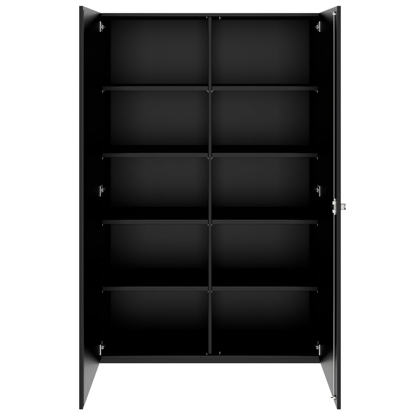 PRO Flügeltürenschrank | 5 OH, 800 - 1200 x 1880 mm, Soft-Close, Schwarz