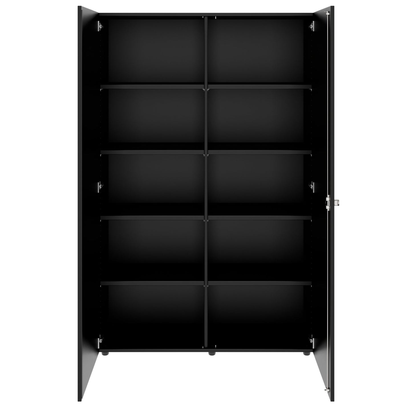 PRO Flügeltürenschrank | 5 OH, 800 - 1200 x 1880 mm, Soft-Close, Schwarz